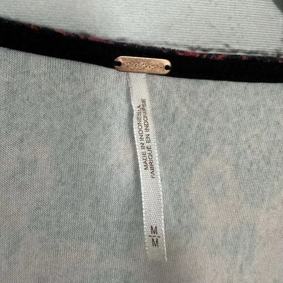 Free People Giselle Velvet Billowy Leg Jumpsuit Long Sleeve Deep V Neck Womens M - Picture 8 of 16